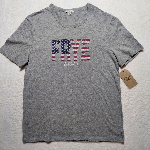 FRYE AND CO. Other - Frye and Co Graphic T-Shirt Mens Large Light Grey Heather New USA Flag Americana